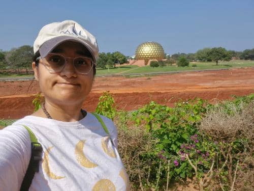Selfie with Matri Mandir, Auroville